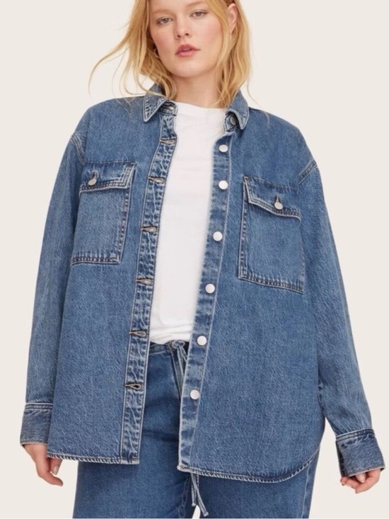 Parke Jackets & Blazers - Parke X Target Light Wash Long Sleeve Jacket Denim Shacket Shirt Small